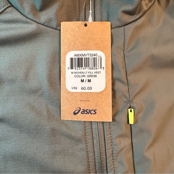 ASICS Men's Green Woven Light Fill Vest (Size: Medium) GR036 - Picture 2 of 7